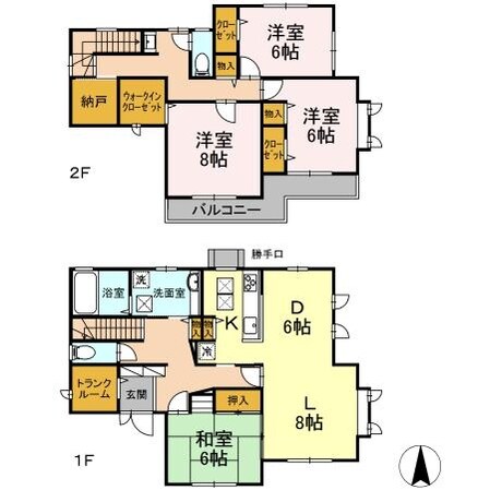 長津田みなみ台戸建の物件間取画像